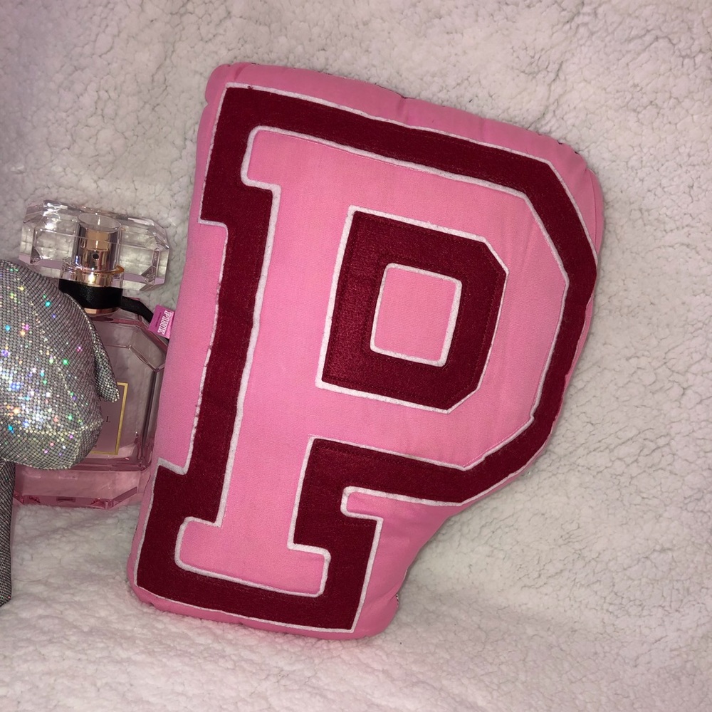 RARE Victoria’s Secret Pink P Shape Plaid Throw Pillow